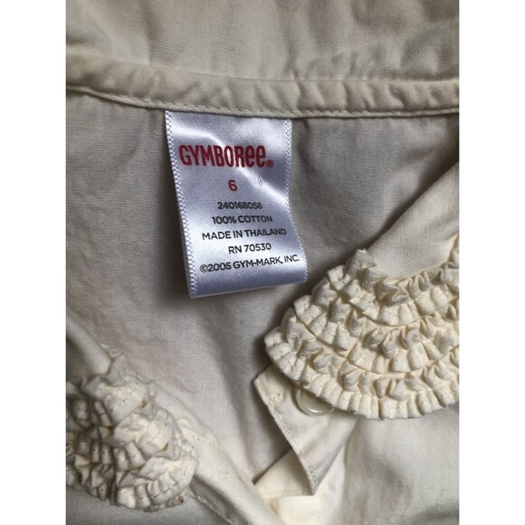 Gymboree Cream Size 6 Peter Pan Collar Button Up Shirt - Picture 3 of 6